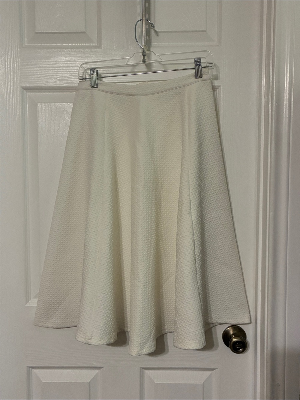 Cream Textured Circle Skirt